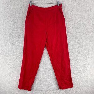 Urban Renewal Red Linen High-Rise Straight Leg Pants‎ Womens Casual Size Small